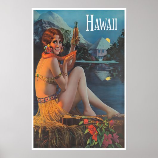 Hawaii Poster Hawaiaanse Kunst Tiki Bar Print (Voorkant)