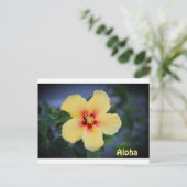 hawaii postkaart met de hawaii state flower . (Staand voorkant)