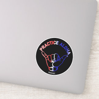 Hawaii Practice Aloha Flag Shaka (Hang los) Sticker