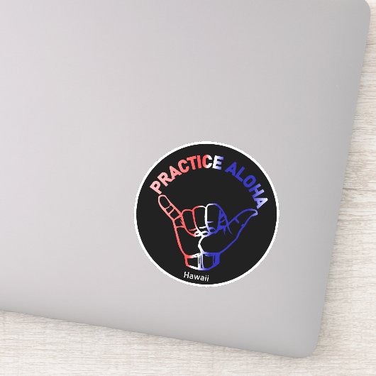 Hawaii Practice Aloha Flag Shaka (Hang los) Sticker (Detail)