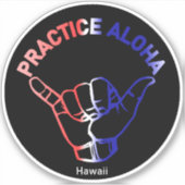 Hawaii Practice Aloha Flag Shaka (Hang los) Sticker (Voorkant)
