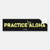 Hawaii Practice Aloha Golden Shaka (Hang los) Bumpersticker (Voorkant)