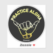 Hawaii Practice Aloha Golden Shaka (Hang los) Sticker (Vel)