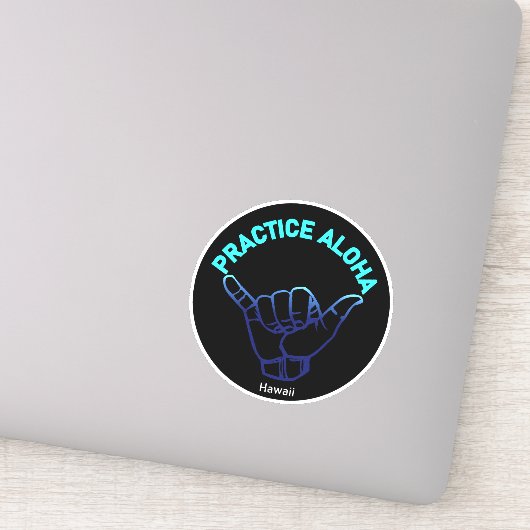 Hawaii Practice Aloha HIPacific Shaka (Hang los) Sticker (Detail)