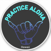 Hawaii Practice Aloha HIPacific Shaka (Hang los) Sticker (Voorkant)
