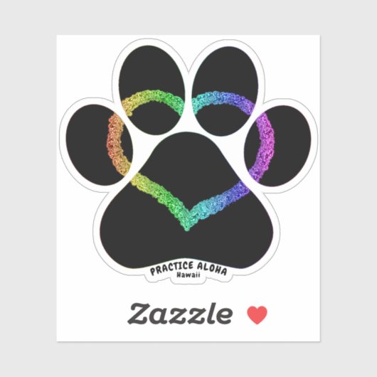 Hawaii Practice Aloha - Kat Love Rainbow Sticker (Vel)