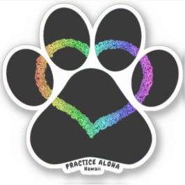 Hawaii Practice Aloha - Kat Love Rainbow Sticker
