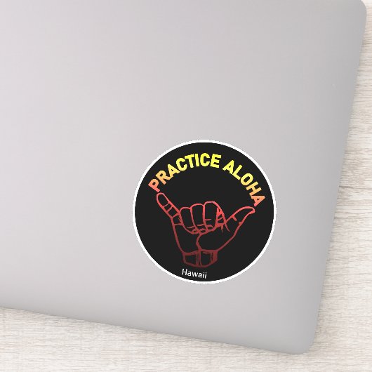 Hawaii Practice Aloha Lava Shaka (Hang los) Sticker (Detail)