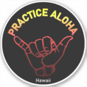 Hawaii Practice Aloha Lava Shaka (Hang los) Sticker (Voorkant)