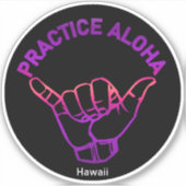 Hawaii Practice Aloha PurpleRay Shaka (losse hange Sticker (Voorkant)