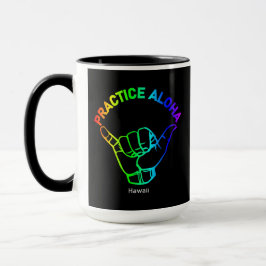 Hawaii Practice Aloha Rainbow Shaka (Hang los) Mok