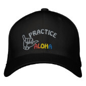 Hawaii Practice Aloha Shaka (Hang los) Geborduurde Pet (Voorkant)