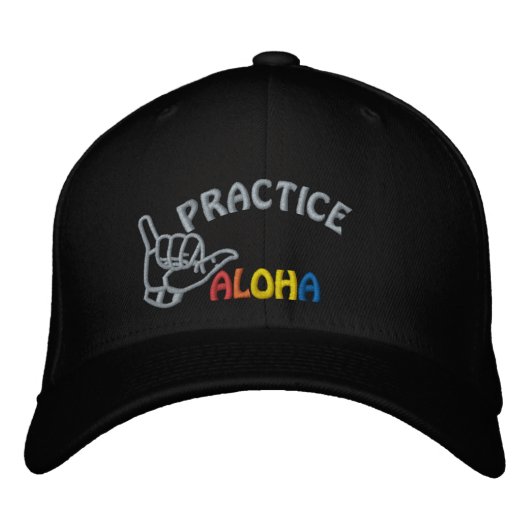 Hawaii Practice Aloha Shaka (Hang los) Geborduurde Pet (Voorkant)