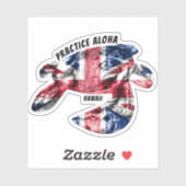 Hawaii Practice Aloha - Tribal Honu HIFlag Sticker (Vel)