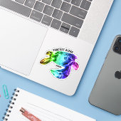 Hawaii Practice Aloha - Tribal Honu Rainbow Sticker (Laptop met iPhone)