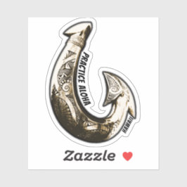 Hawaii Practice Aloha - Tribal Hook Sticker