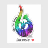 Hawaii Praktijk Aloha Honu Tribal Hook NeonRainbow Sticker (Vel)