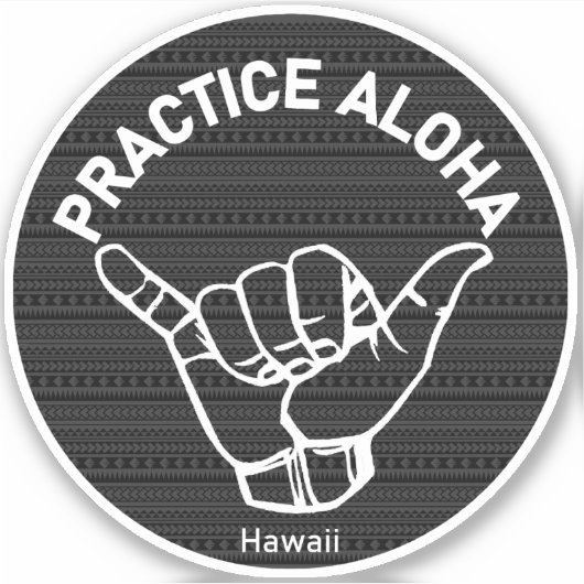 Hawaii Praktijk Aloha Tribal Shaka (Hang los) Sticker (Voorkant)