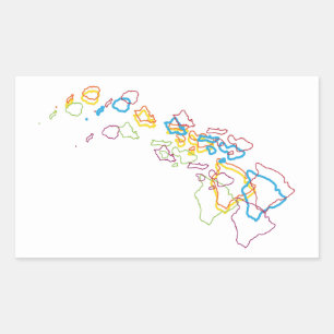 hawaii pride blur rechthoekige sticker