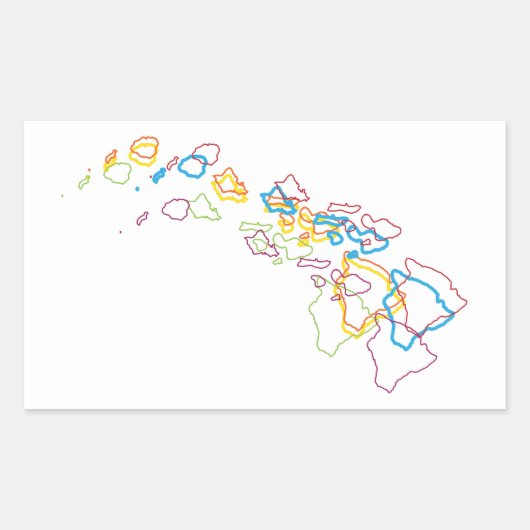 hawaii pride blur rechthoekige sticker (Voorkant)