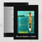 Hawaii privéfeest uitnodiging (Voorkant / Achterkant)