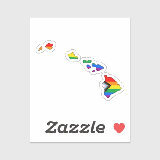Hawaii Progress Pride Sticker (Vel)
