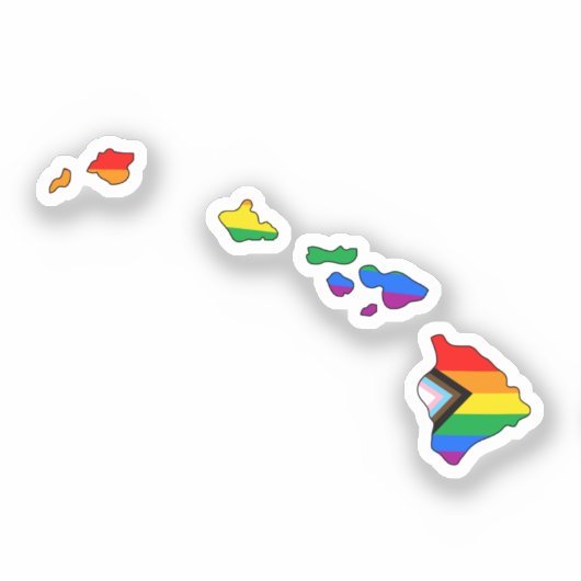 Hawaii Progress Pride Sticker (Voorkant)