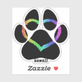 Hawaii Puppy Love Rainbow Sticker (Vel)