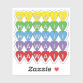 Hawaii Rainbow Hearts Sticker (Vel)