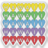 Hawaii Rainbow Hearts Sticker (Voorkant)