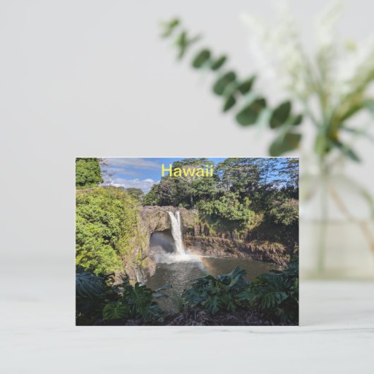 Hawaii Rainbow Waterfall Briefkaart (Staand voorkant)