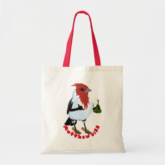 HAWAII RED CRESTED CARDINAL—Bible verse Tote Bag (Voorkant)