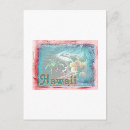 Hawaii Red Floral Briefkaart (Voorkant)