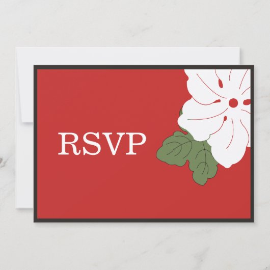 Hawaii Red Floral RSVP kaarten (Voorkant)