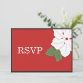 Hawaii Red Floral RSVP kaarten (Staand voorkant)