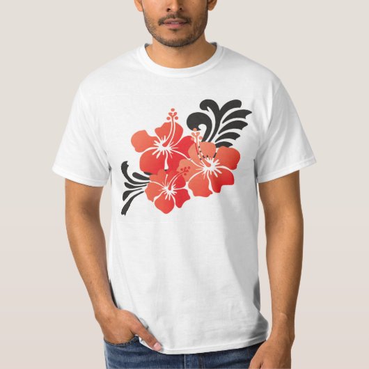 Hawaii Red Hibiscus Flower T-shirt (Voorkant)