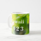 Hawaii Red Hibiscus Flower Trip Year Koffiemok (Voorkant links)