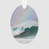 Hawaii Regenbooggolven Ovale kerstboomversiering Ornament (voorkant)