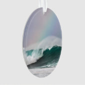 Hawaii Regenbooggolven Ovale kerstboomversiering Ornament (voorkant)