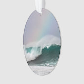Hawaii Regenbooggolven Ovale kerstboomversiering Ornament (voorkant)