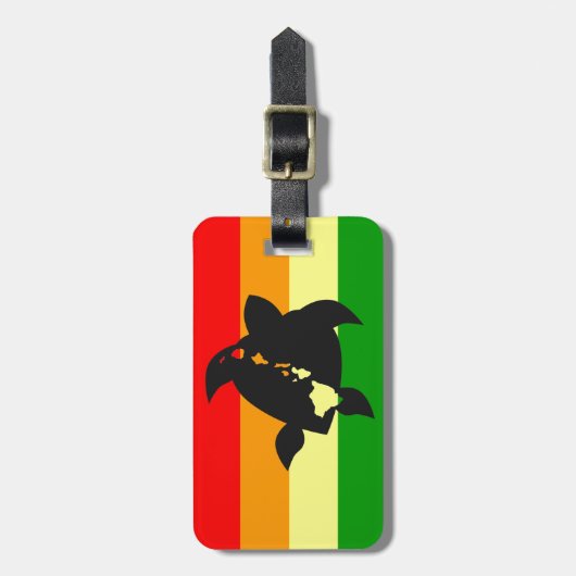Hawaii Reggae Schildpad Bagagelabel (Voorkant verticaal)