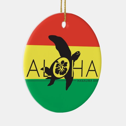 Hawaii Reggae Turtle Keramisch Ornament (Rechts)