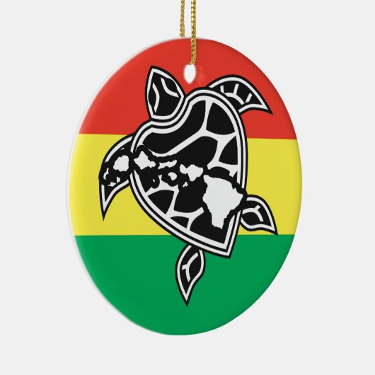 Hawaii Reggae Turtle Keramisch Ornament (Rechts)