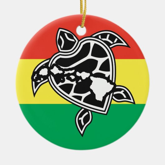 Hawaii Reggae Turtle Keramisch Ornament (Voorkant)