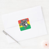 Hawaii Reggae Turtle Vierkante Sticker (Envelop)