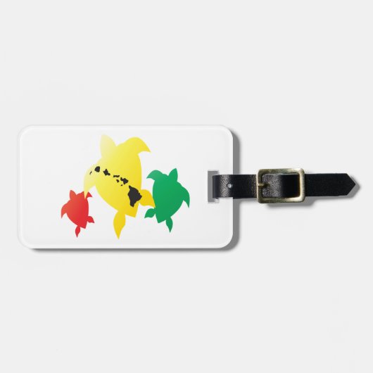 Hawaii Reggae Turtles Bagagelabel (Voorkant horizontaal)