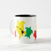 Hawaii Reggae Turtles Tweekleurige Koffiemok (Voorkant links)