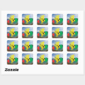 Hawaii Reggae Turtles Vierkante Sticker (Vel)