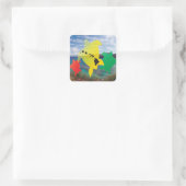 Hawaii Reggae Turtles Vierkante Sticker (Tas)