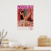 Hawaii Reis Kunst Honolulu Poster Print Sport (Keuken)